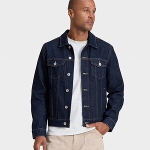 NWOT GOODFELLOW & CO Denim Trucker Jean Jacket Dark Indigo S